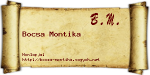Bocsa Montika névjegykártya
